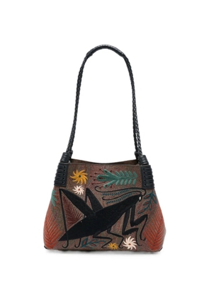 ETRO embroidered paisley-print shouder bag - Brown