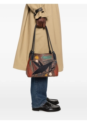 ETRO embroidered paisley-print shouder bag - Brown