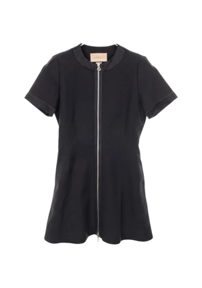 Gucci Pre-Owned 10s front-zip short-sleeves dress - Black