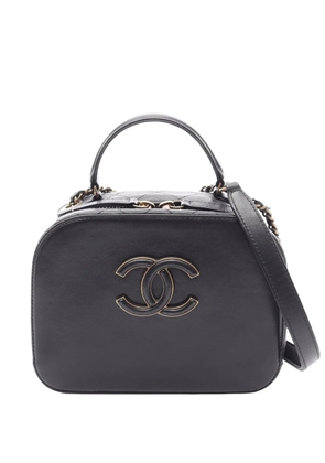 CHANEL Pre-Owned 2016-2017 CC Quilted Calfskin Vanity Case satchel - Black