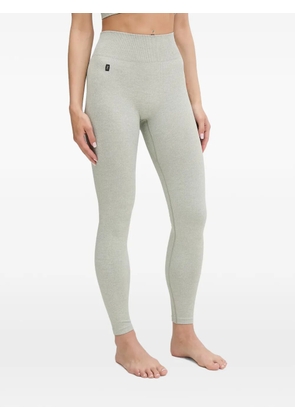 On ribbed-knit high-waisted leggings - Green