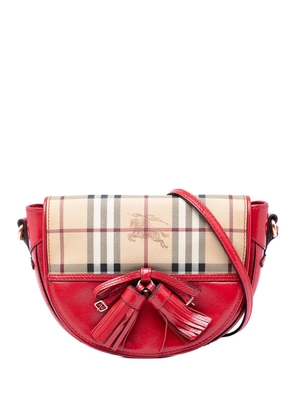 Burberry Pre-Owned 2000-2017 Patent and Haymarket Check Coated Canvas Maydown crossbody bag - Red