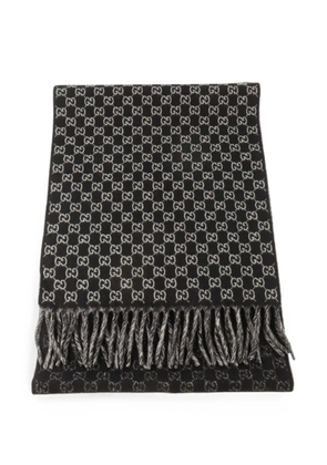 Gucci Pre-Owned GG monogram fringe scarf - Black
