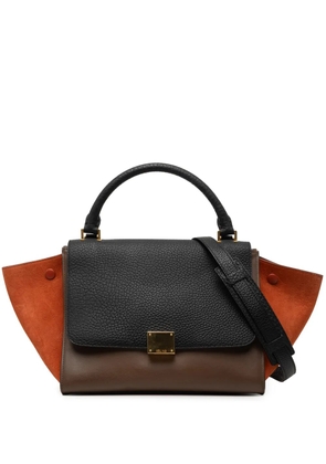 Celine Pre-Owned 2015 Small Tricolor Leather Trapeze satchel - Brown
