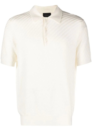 Brioni ribbed-knit polo shirt - White
