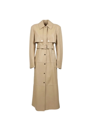 Sportmax belted leather coat - Neutrals