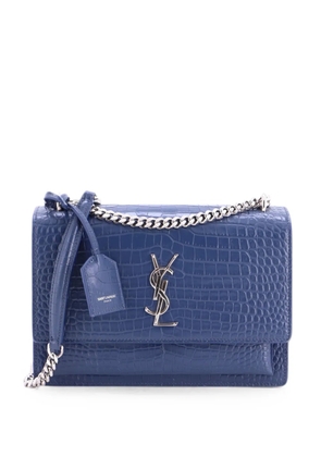 Saint Laurent Pre-Owned Sunset Crocodile Embossed Leather Medium crossbody bag - Blue