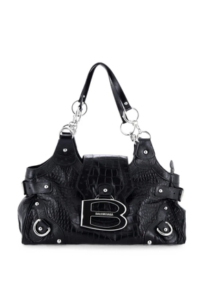 Balenciaga Pre-Owned Essex Embossed Leather Medium shoulder bag - Black