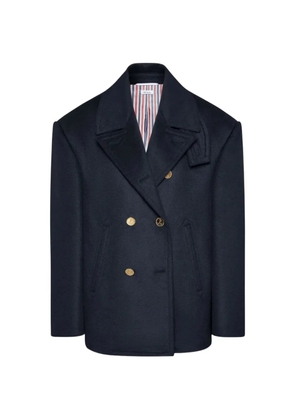 Thom Browne oversized double-breasted peacoat - Blue