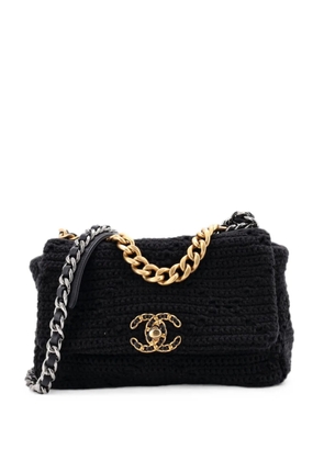 CHANEL Pre-Owned 19 Flap Bag Crochet Medium shoulder bag - Black