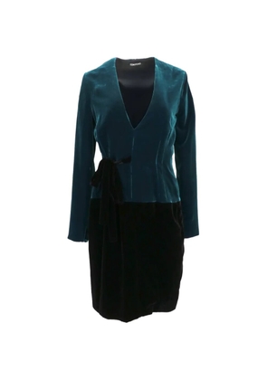 TOM FORD V-neck wrap-tie mini dress - Blue