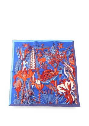 Hermès Pre-Owned Fantaisies Botaniques silk scarf - Blue