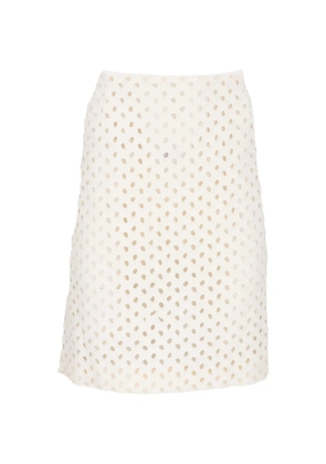 TOM FORD eyelet-embroidered pencil skirt - White