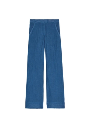 Lisa Marie Fernandez gauze-texture wide-leg trousers - Blue