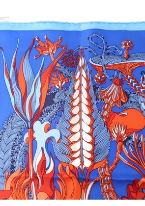 Hermès Pre-Owned Fantaisies Botaniques silk scarf - Blue