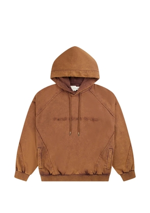 Feng Chen Wang washed-effect logo-embroidered hoodie - Brown