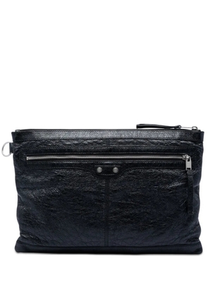 Balenciaga Pre-Owned 2017 Lambskin Motocross Classic Clip L clutch bag - Black
