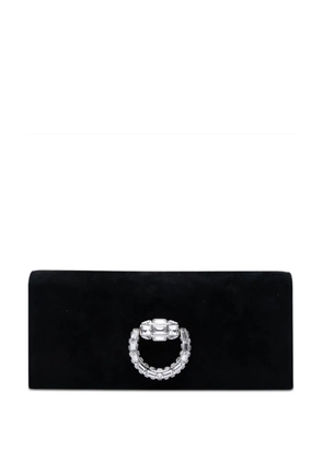Gucci Pre-Owned 2016-2026 Suede Broadway Crystal clutch bag - Black