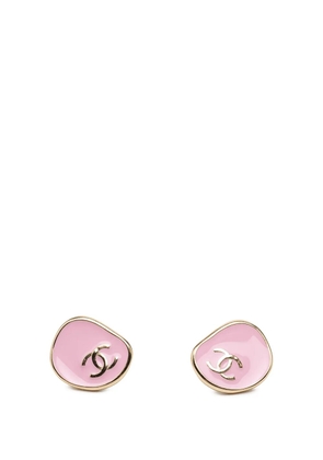 CHANEL Pre-Owned 2024 CC Gold Plated Enamel Push Back Earrings costume earrings