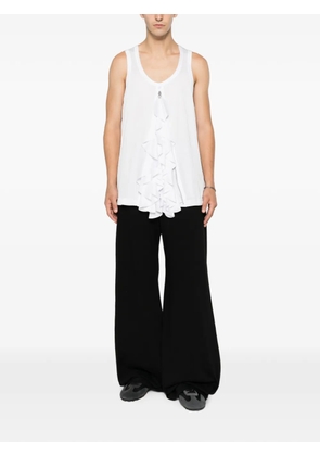 Comme des Garçons Homme Plus ruffled zip-detail tank top - White