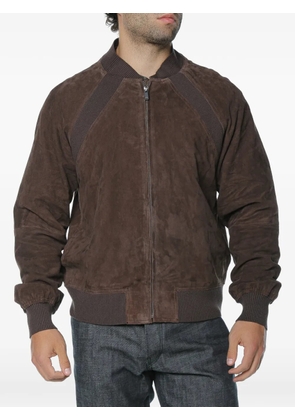 Trussardi suede bomber jacket - Brown