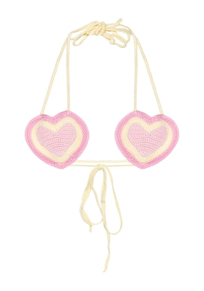 GCDS crochet bikini top - Yellow