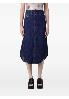 Diesel button-up curved-hem midi skirt - Blue