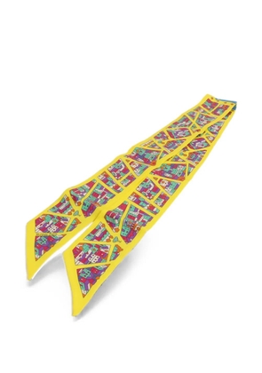 Hermès Pre-Owned Twilly architectural-print scarf - Yellow