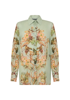 Alberta Ferretti floral-print silk shirt - Green