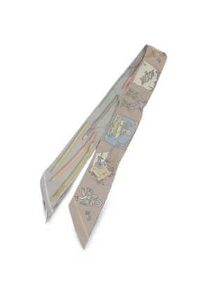 Hermès Pre-Owned Twilly pencil-print scarf - Grey