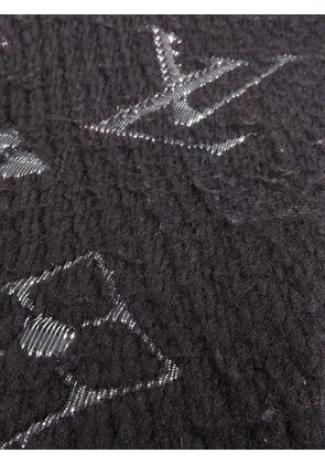 Louis Vuitton Pre-Owned Logomania fringed scarf - Black
