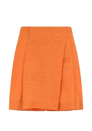 Alberta Ferretti pleated wrap mini skirt - Orange