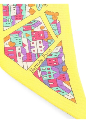 Hermès Pre-Owned Twilly architectural-print scarf - Yellow