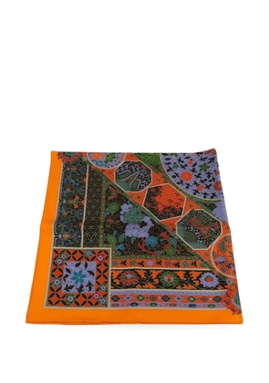 Hermès Pre-Owned floral-print silk scarf - Orange