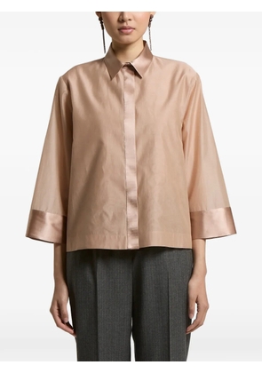 Peserico organza satin-trim shirt - Pink