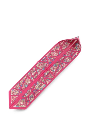Hermès Pre-Owned Twilly graphic-print scarf - Pink