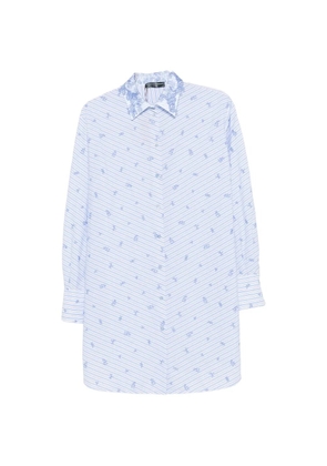 Ermanno Scervino lace-collar stripe-print shirt - White
