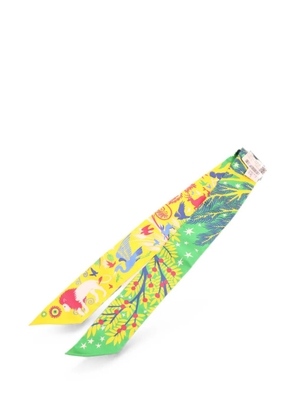 Hermès Pre-Owned Twilly animal-print scarf - Yellow