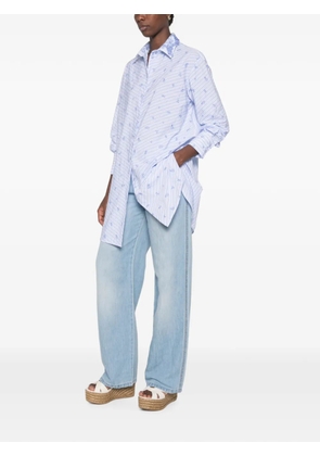 Ermanno Scervino lace-collar stripe-print shirt - White