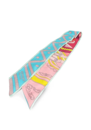 Hermès Pre-Owned graphic-print silk scarf - Blue