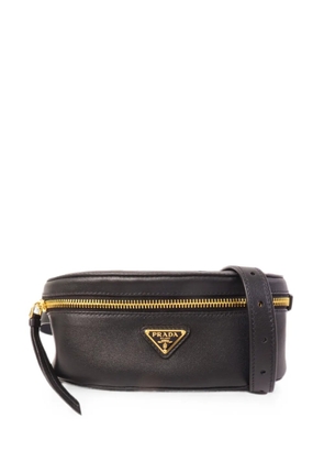 Prada Pre-Owned triangle-logo leather belt bag - Black