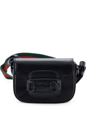 Gucci Pre-Owned Horsebit 1955 Shoulder Bag Leather Super Mini crossbody bag - Black