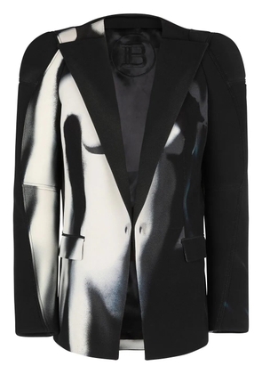 Balmain graphic body print blazer - Black