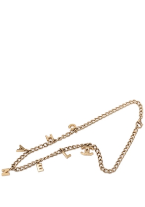 CHANEL Pre-Owned 2002 CC Gold Plated Letters Pendant Necklace costume necklace