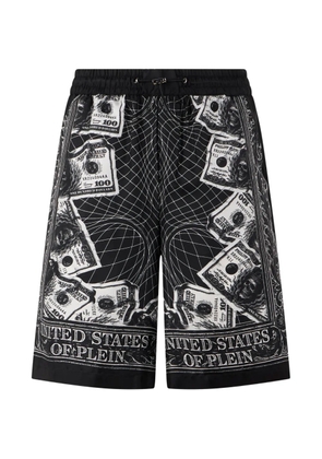 Philipp Plein skull dollar-print shorts - Black