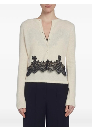 Adam Lippes Briar lace-trimmed cardigan - Neutrals