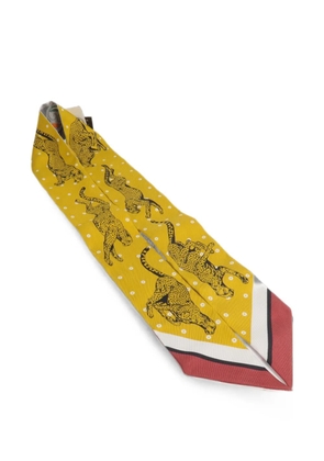 Hermès Pre-Owned leopard-print silk scarf - Yellow