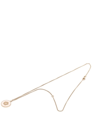 CHANEL Pre-Owned 2006 CC Gold Plated and Enamel Camellia Round Pendant Necklace costume necklace
