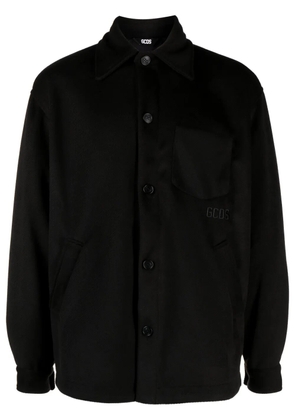GCDS logo-embroidered overshirt - Black