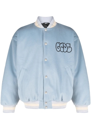 GCDS graffit-logo Varsity bomber jacket - Blue